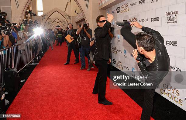 Actor Jean-Claude Van Damme and his son Kristopher Van Varenberg arrive at Spike TV's 6th Annual "Guys Choice" Awards at Sony Studios on June 2, 2012...