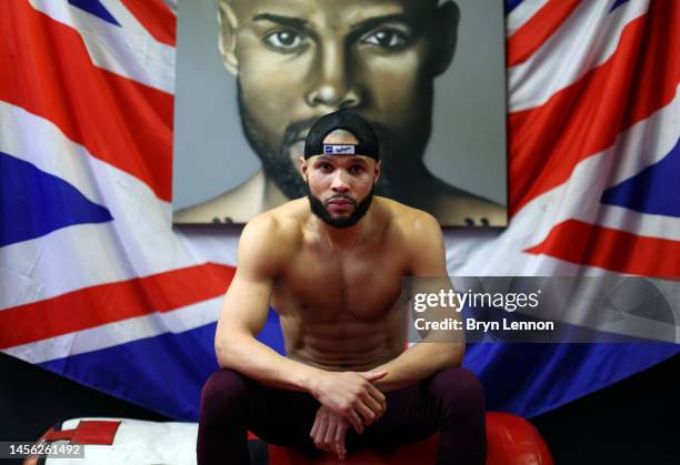 Chris Eubank Jr poses for a photo during a training session at Brighton & Hove Boxing Gym on January 13, 2023 in Brighton, England.