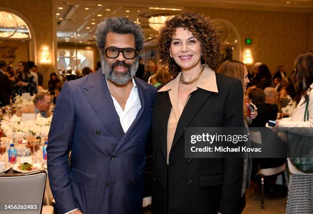 Jordan Peele and Donna Langley attend the AFI Awards at Four Seasons Hotel Los Angeles at Beverly Hills on January 13, 2023 in Los Angeles,...