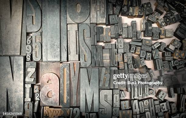 image manipulation of typescript metal letters seen in a flea market - random stock pictures, royalty-free photos & images