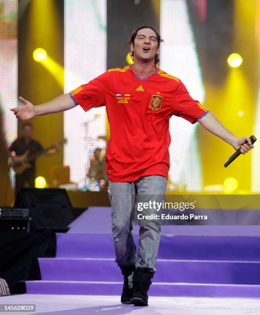 David Bisbal performs during Cadena 100 Radio 20th anniversary concert at Vicente Calderon stadium on June 2, 2012 in Madrid, Spain.