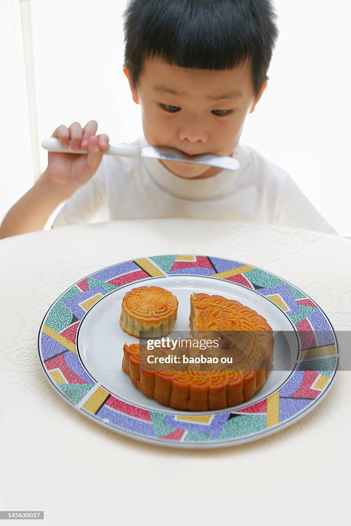 Boy with cake