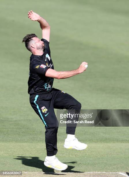 Michael Neser of the Heat during the Men's Big Bash League match between the Adelaide Strikers and the Brisbane Heat at Adelaide Oval, on January 14...