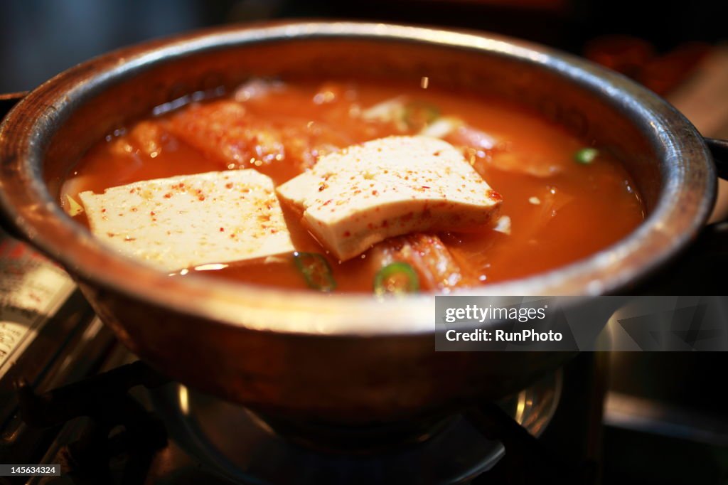 Tofu jjigae,bean curd stew,korea food