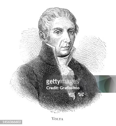 Alessandro Volta Pioneer Of Electricity Portrait High-Res Vector ...