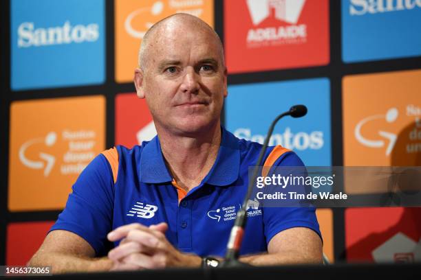 Race director Stuart O'Grady of Australia during the 23rd Santos Tour Down Under 2023 - Press Conference / #TourDownUnder / on January 14, 2023 in...