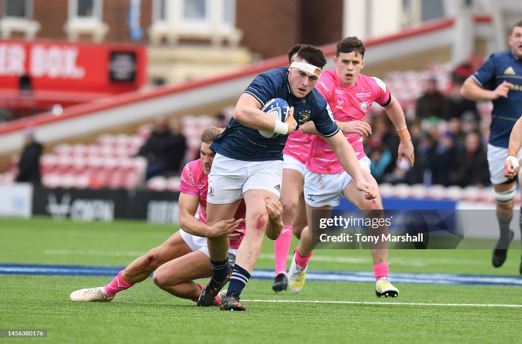 George Harris Rugby Chris Harris of Gloucester Rugby tackles Dan Sheehan of Leinster ...