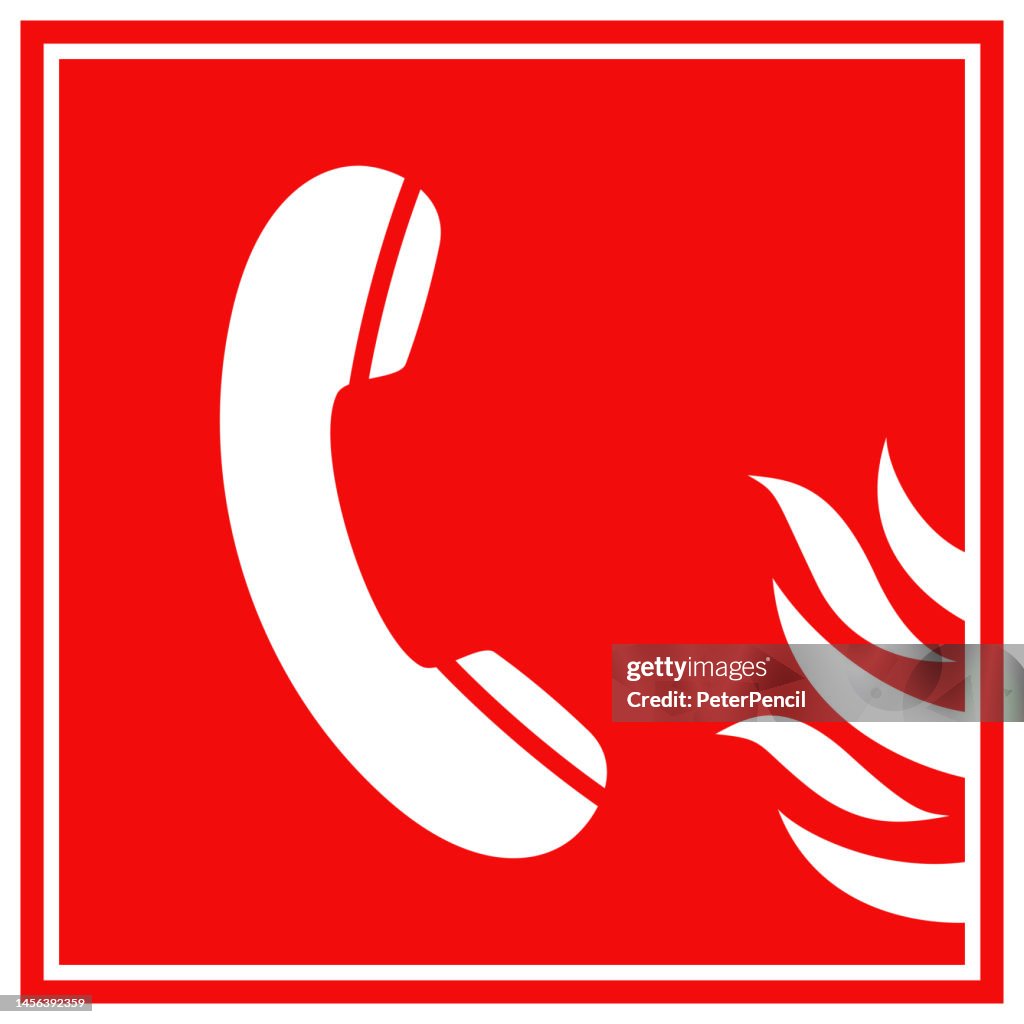 Emergency Fire Call Sign Vector Stock Illustration Isolated High-Res ...