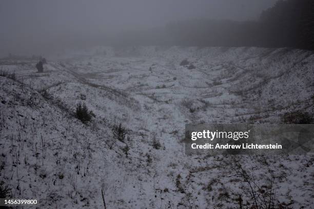 The gravel pit where slave laborers were worked to death at the Treblinka Extermination Camp, built by the Nazis in 1942 to exterminate the Jews of...