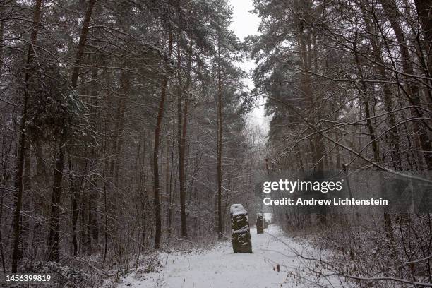 Views of the Treblinka Extermination Camp, built by the Nazis to exterminate the Jews of Europe, as seen on January 7, 2023 in Treblinka, Poland. As...