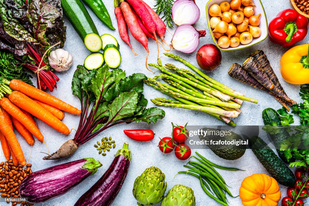 Fresh healthy organic vegetables background