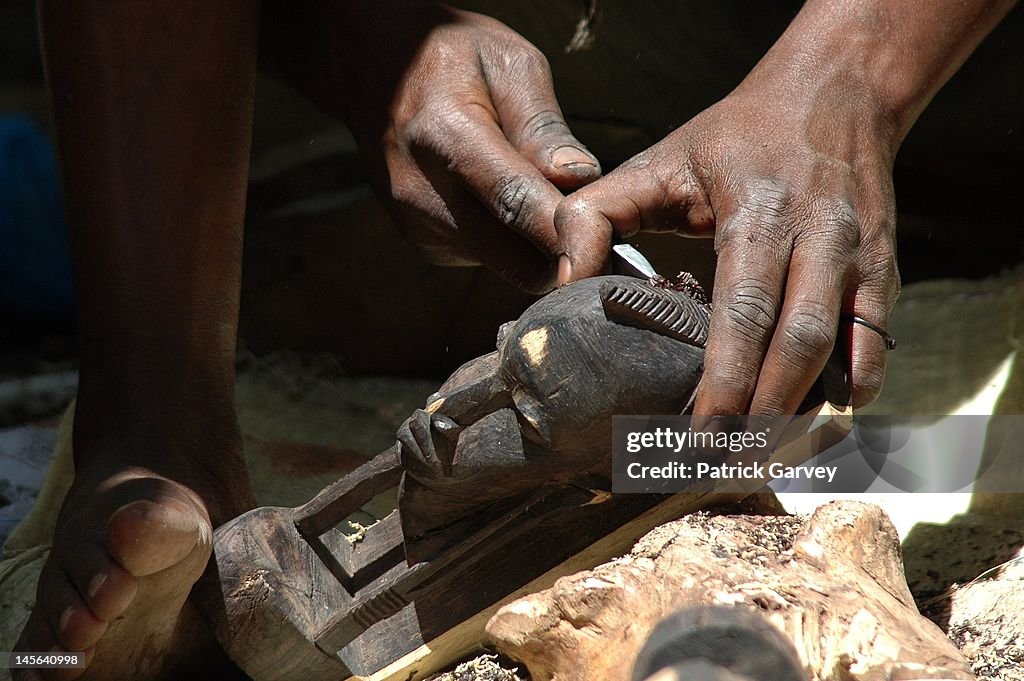 Carving ebony in Africa