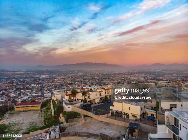 beautiful view to the highest point in tijuana - tijuana fotografías e imágenes de stock