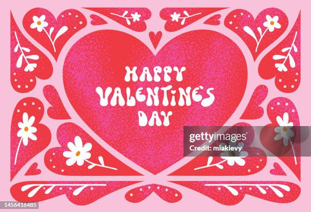 happy valentines day greeting card - valentines day holiday stock illustrations