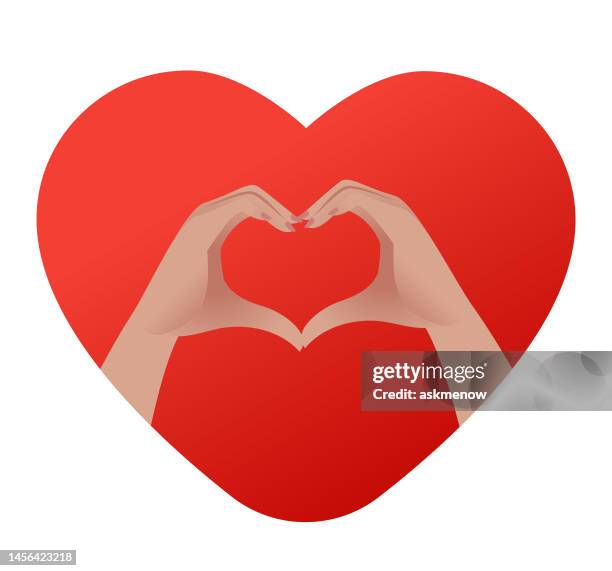 hands making a heart shape - making heart shape stock illustrations