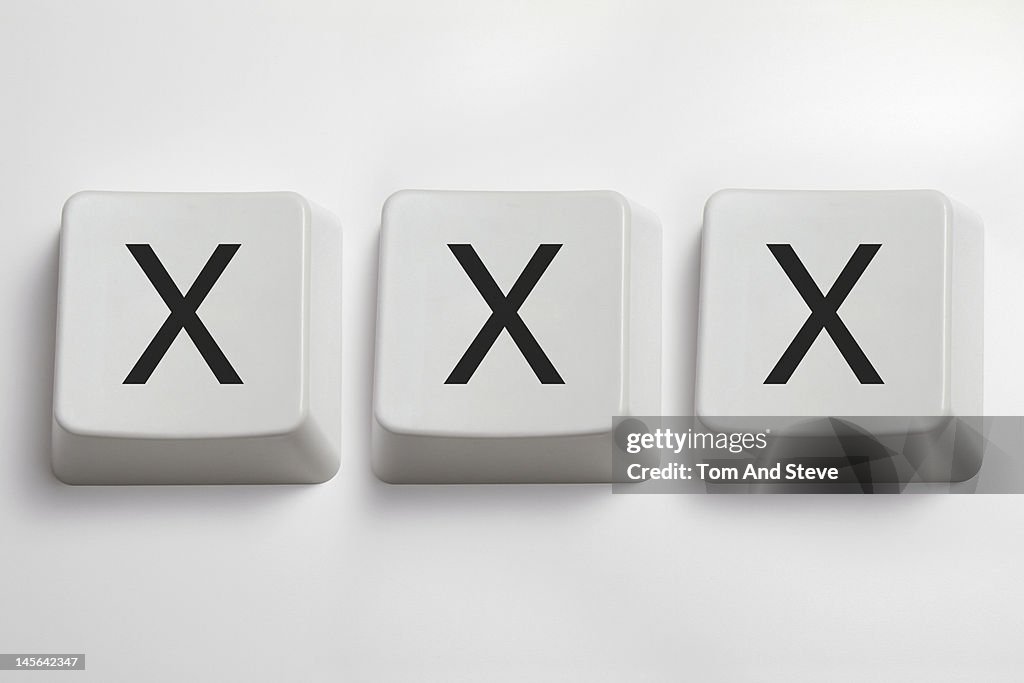 'XXX' written with computer key letters