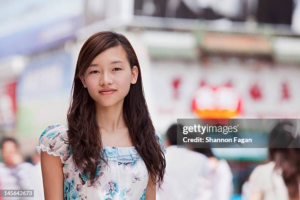 young woman portrait in wangfujing - wangfujing stock pictures, royalty-free photos & images