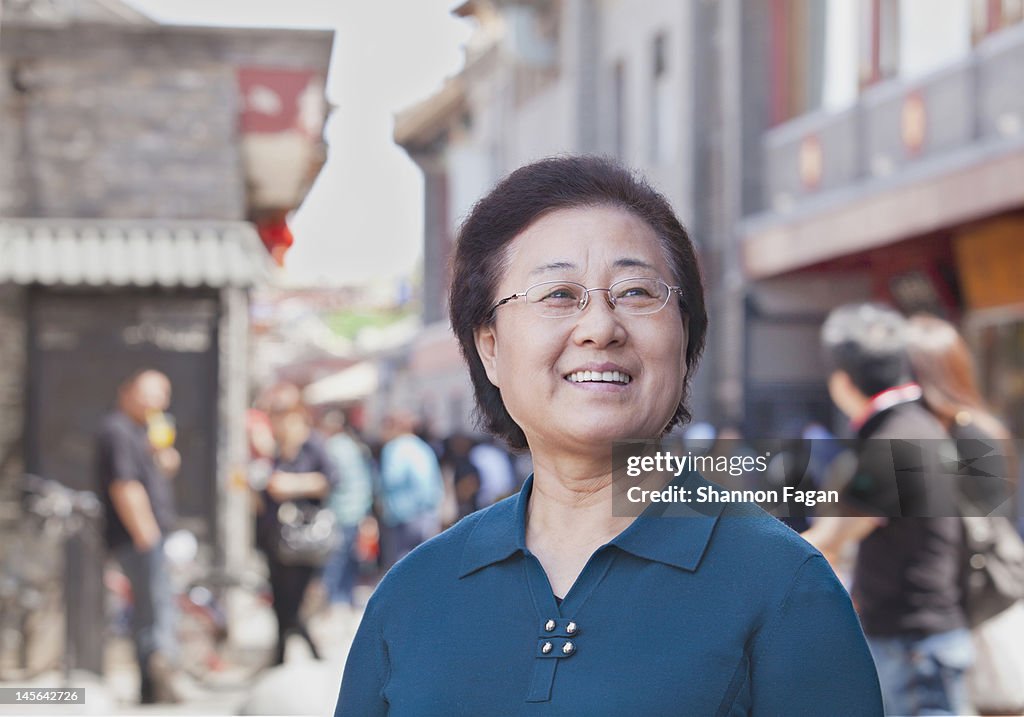 Senior Woman Smile Portrait in Houhai