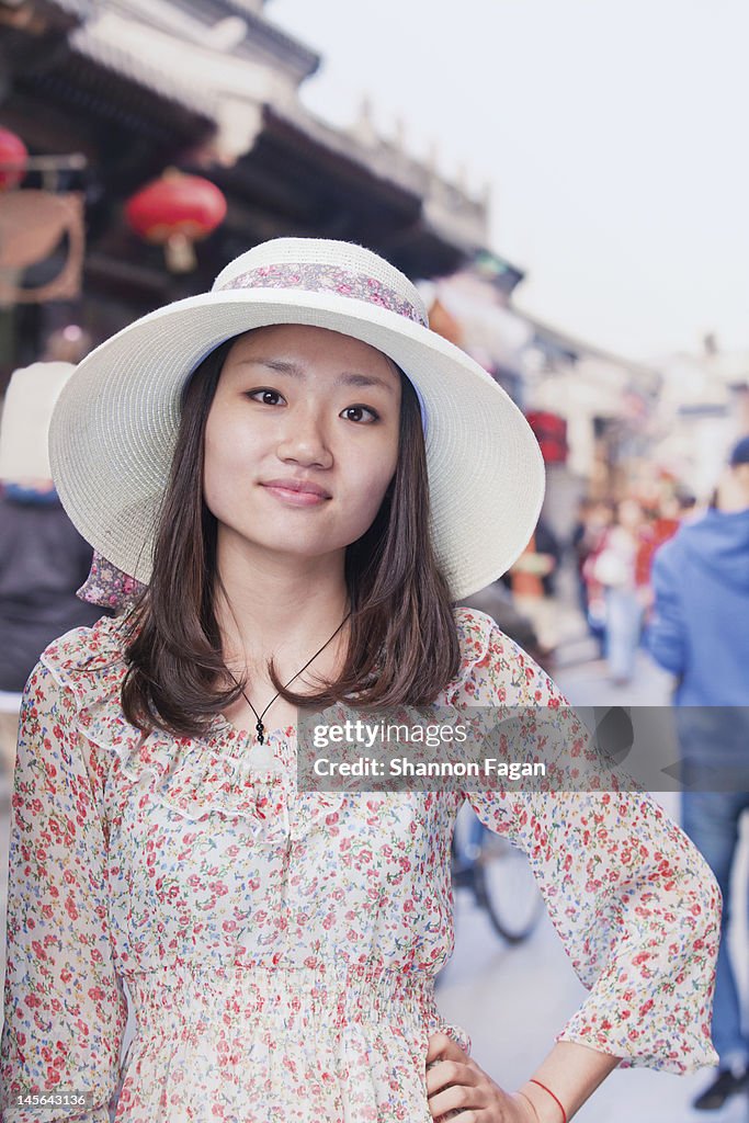 Young Woman with Hat in HouHai