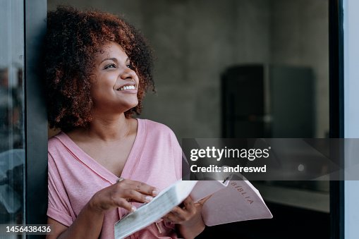 Woman reading the bible