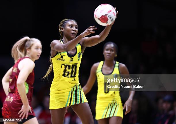 Jodi-Ann Ward of Jamaica during the Vitality Netball International Series match between England and Jamaica at Copper Box Arena on January 14, 2023...