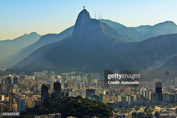 botafogo and corcovado - rio de janeiro buildings stock pictures, royalty-free photos & images