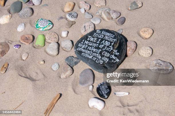 kindness rock project - kindness stock pictures, royalty-free photos & images