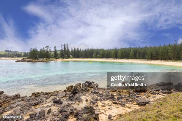norfolk island emily bay - norfolk island stock-fotos und bilder