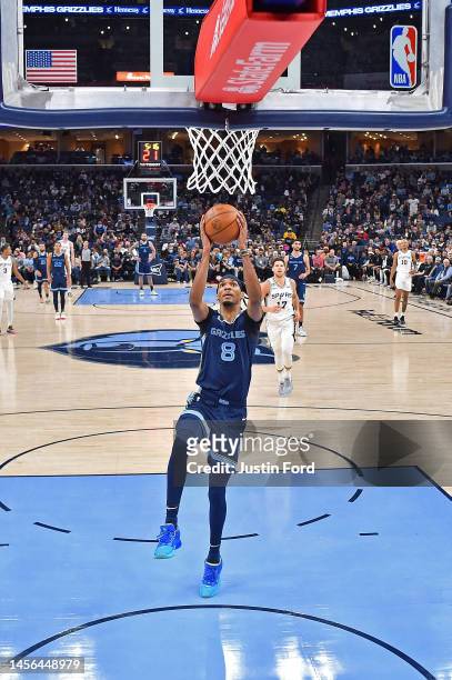 Ziaire Williams of the Memphis Grizzlies dunks during the game against the San Antonio Spurs at FedExForum on January 11, 2023 in Memphis, Tennessee....