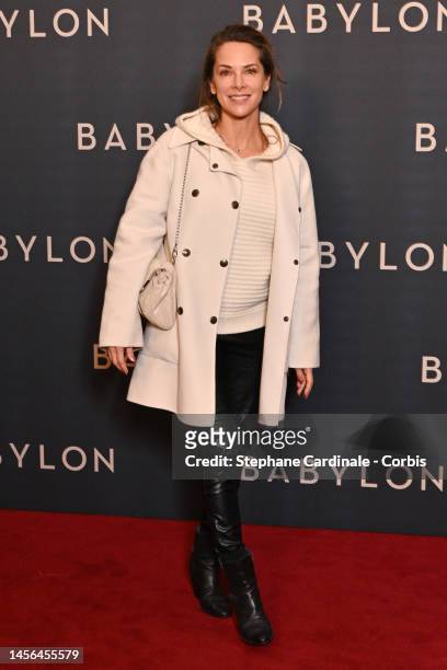 Mélissa Theuriau attends the "Babylon" Paris Premiere at le Grand Rex on January 14, 2023 in Paris, France.