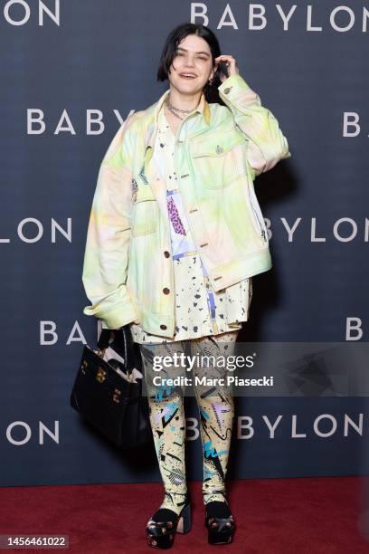 SoKo attends the "Babylon" Paris Premiere At Le Grand Rex on January 14, 2023 in Paris, France.