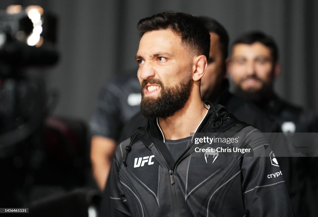 Basharat Javid Basharat of Afghanistan prepares to fight Mateus Mendonca of ...