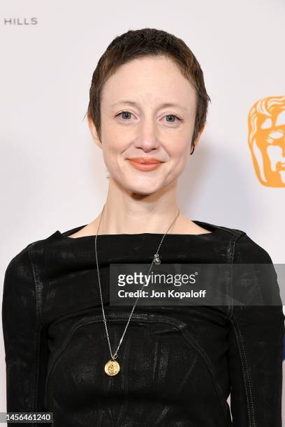 Andrea Riseborough attends The BAFTA Tea Party at Four Seasons Hotel Los Angeles at Beverly Hills on January 14, 2023 in Los Angeles, California.
