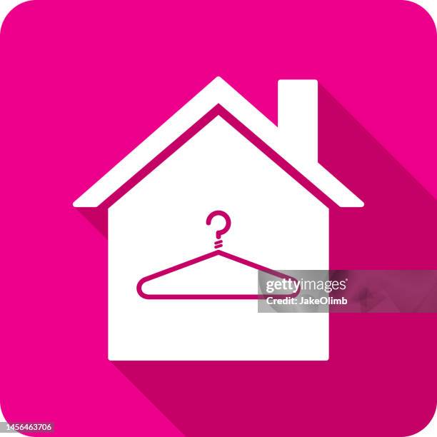 house coat hanger icon silhouette 1 - clothes rack stock illustrations