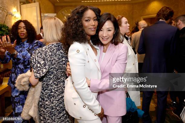 Angela Bassett and Michelle Yeoh attend The BAFTA Tea Party presented by Delta Air Lines and Virgin Atlantic at Four Seasons Hotel Los Angeles at...
