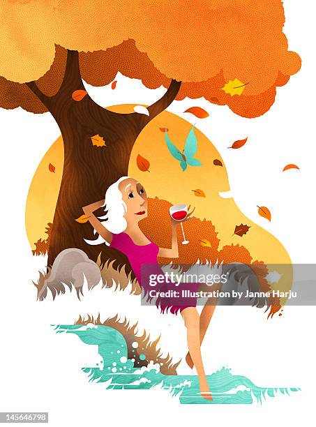 downshifting - japan old lady stock illustrations