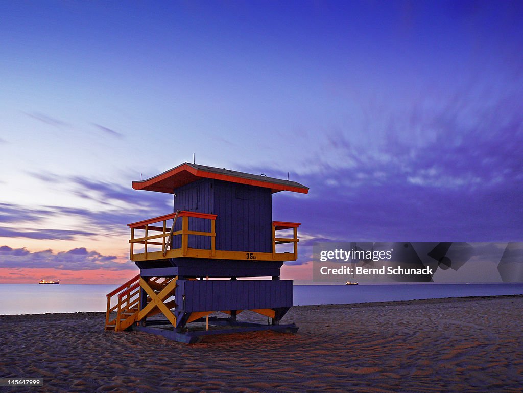 Miami Beach Lifeguard station at dawn
