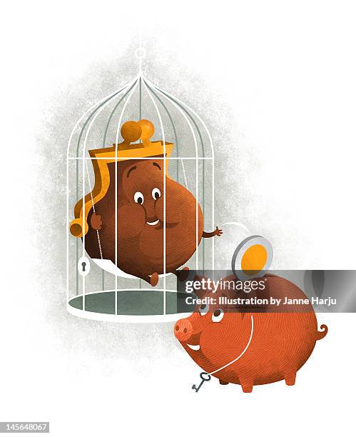 saving money - stuck inside stock illustrations