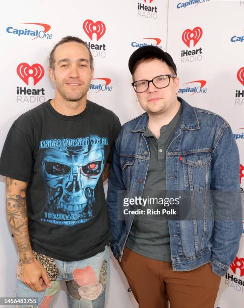 Pete Wentz and Patrick Stump of Fall Out Boy attend the 2023 iHeartRadio ALTer EGO Presented by Capital One at The Kia Forum on January 14, 2023 in...