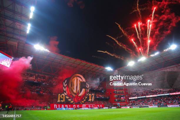 General view of the Nemesio Diez Stadium priorthe 2nd round match between Toluca and America as part of the Torneo Clausura 2023 Liga MX at Nemesio...