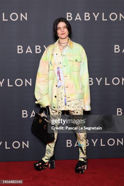 Stéphanie Sokolinski aka Soko attends the French Premiere of Paramount Pictures' "Babylon" at Le Grand Rex on January 14, 2023 in Paris, France.