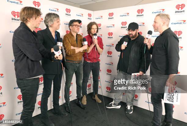 Thomas Mars, Christian Mazzalai, Laurent Brancowitz, Deck D'arcy of Phoenix, Jeff Fife , and Stryker attend the 2023 iHeartRadio ALTer EGO Presented...