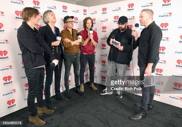 Thomas Mars, Christian Mazzalai, Laurent Brancowitz, Deck D'arcy of Phoenix, Jeff "Woody" Fife , and Stryker attend the 2023 iHeartRadio ALTer EGO...