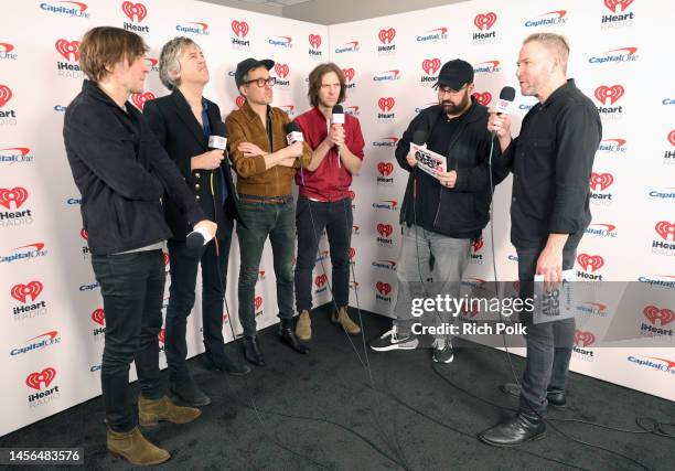 Thomas Mars, Christian Mazzalai, Laurent Brancowitz, Deck D'arcy of Phoenix, Jeff "Woody" Fife , and Stryker attend the 2023 iHeartRadio ALTer EGO...