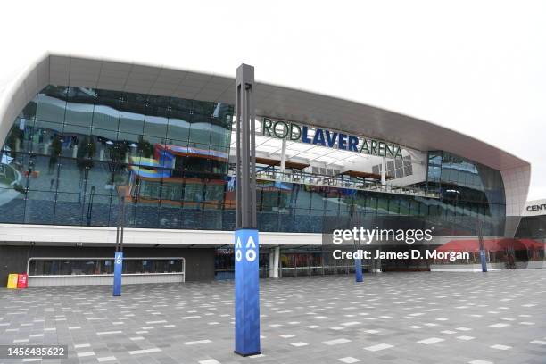 General view of the outside of Rod Laver Arena at Melbourne Park on January 15, 2023 in Melbourne, Australia.