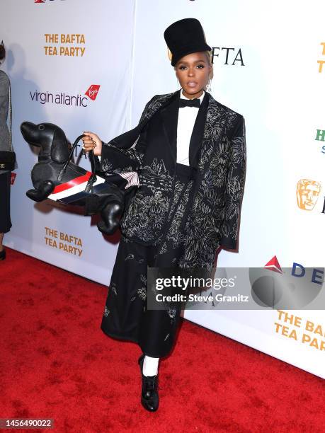Janelle Monáe arrives at the The BAFTA Tea Party at Four Seasons Hotel Los Angeles at Beverly Hills on January 14, 2023 in Los Angeles, California.