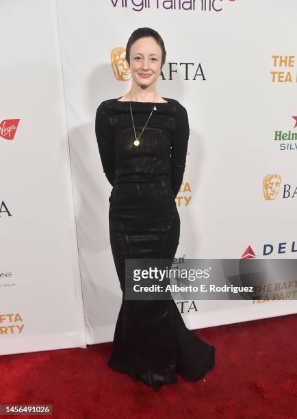 Andrea Riseborough attends The BAFTA Tea Party at the Four Seasons Hotel Los Angeles at Beverly Hills on January 14, 2023 in Los Angeles, California.