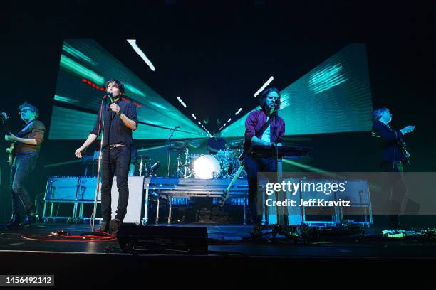 Laurent Brancowitz, Thomas Mars, Thomas Hedlund, Deck D'arcy, and Christian Mazzalai of Phoenix perform onstage at the 2023 iHeartRadio ALTer EGO...