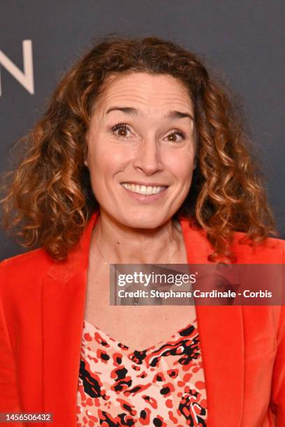 Marie-Sophie Lacarrau attends the "Babylon" Paris Premiere at le Grand Rex on January 14, 2023 in Paris, France.