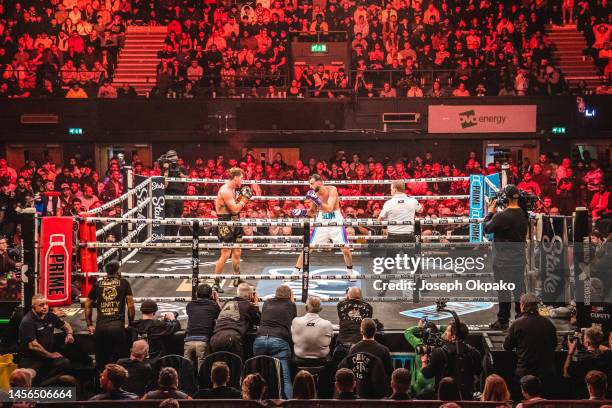 General view of the Ring at the KSI vs FaZe Temperrr MF Cruiserweight Title Fight at OVO Arena Wembley on January 14, 2023 in London, England.